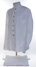 KM Koninklijke Marine witte tropen uniform jas met opstaande kraag en broek Toetoep - Zeldzaam - maat 55 jas (XL) en maat 50 broek 1998 - NIEUW  - origineel