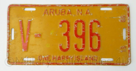 V-396 vintage nummerbord Aruba One Happy Island 1986 - 31 x 15½ cm - origineel