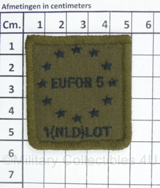 Defensie EUFOR 5 1(NLD)LOT Liaison and Observation Teams borstembleem - met klittenband - 5 x 5 cm - origineel