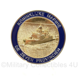 Koninklijke Marine coin Der Zeven Provinciën Luchtverdedigings- en commandofregat - diameter 5 cm - origineel