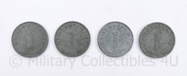 WO2 Duitse 1 Reichspfennig munt - 1940 t/m 1942 - origineel