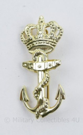 Korps Mariniers Koninklijke Marine Embleem uniformpet anker KM goudkleurig  - 6 x 3 cm - origineel