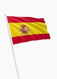 Vlag Spanje met wapen - 150 x 225 cm - materiaal Spun-Poly - fabrikant Dokkumer Vlaggencentrale - nieuw gemaakt