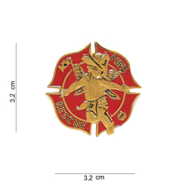 US Fire Department badge "Fire Resque" - 3,2 x 3,2 cm.