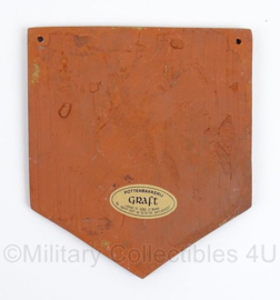 KL Landmacht wandbord Peloton 15-2 Korps Nationale Reserve - afmeting 13,5 x 15 cm - origineel