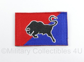 Defensie 43 Gemechaniseerde Brigade horizontaal embleem - voor rugzak, baseball cap, ed. - met klittenband - 8 x 5 cm