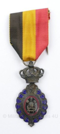 Bronzen Belgische Arbeidersmedaille insigne medaille Dus decoration du Travail de 1e Classe habilete Moralite - origineel