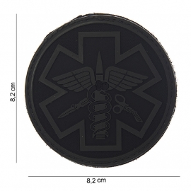 Embleem Para Medic - zwarte achtergrond met foliage - Klitteband - 3D PVC - 8,2 x 8,2 cm.
