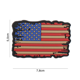 USA Amerikaanse vintage vlag embleem PVC - 5 x 7,8 cm