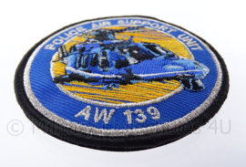 Nederlandse Politie Police Air Support Unit AW 139 embleem -  met klittenband - diameter 9 cm