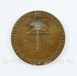 Coin 1960 Stockholms Tidningens 38: E Riksskyttetävling Schietwedstrijd - diameter 4 cm - origineel