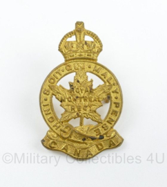 Canadese WO2 cap badge Royal Montreal Regiment of Canada - Kings Crown - 4,5 x 3 cm - origineel