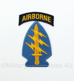 US Army Vietnam Airborne Special Forces patch met tab - 9 x 5,5 cm