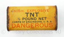 Empty US TNT ½ Pound High Explosive Charge box LEEG - 9½ x 5 x 5 cm - origineel