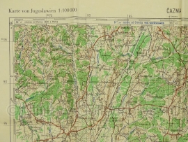 Duitse stafkaart Jugoslawien Cazma Blatt 29 Sonderausgabe Nur für den Dienstgebrauch Joegoslavie  - 70 x 50 cm. schaal 1:100000 - origineel 1931