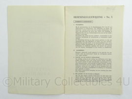 Staf Bevelhebber Nederlandsche Strijdkrachten Instructieboekje Oefeningsaanwijzing No 3 uit 16 mei 1945 - afmeting 15 x 23 cm - origineel