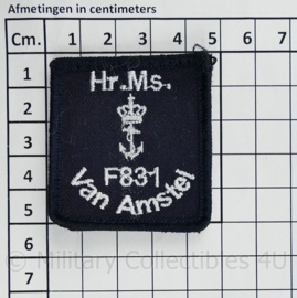 Koninklijke Marine borst embleem Hr Ms van Amstel F831 bemanning - met klittenband -  5 x 5 cm -  origineel