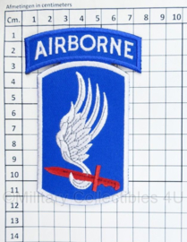 US Army Vietnam oorlog patch met tab 173rd Airborne Brigade Combat Team embleem - 11,5 x 7,5 cm