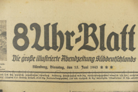 WO2 Duitse krant 8 Uhr Blatt 15 juni 1943 - 47 x 32 cm - origineel