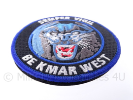 KMAR BE West,  Koninklijke Marechaussee Bijstandseenheid embleem "semper vigil"  - met klittenband -  diameter 9 cm