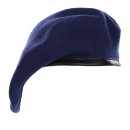 Baret Koninklijke Marine blauw - nieuw gemaakt  - 100% wol met lederen rand