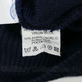 Nederlandse Commando trui donkerblauw - ronde hals en borstzak - 50% wol - maat 4 = Medium  - gedragen - origineel
