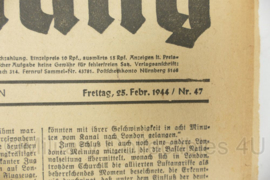 WO2 Duitse krant Frankische Tageszeitung nr. 47 25 februari 1944 - 47 x 32 cm - origineel