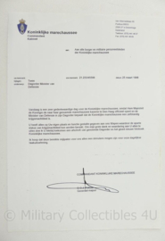 KMAR Koninklijke Marechaussee dagorder document set - 30 x 21½ cm - origineel