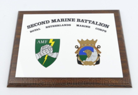 Korps Mariniers Second Marine Battalion wandbord AMF  - 30,5 x 2 x 23 cm - origineel
