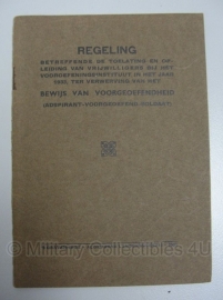 Regeling Bewijs van voorgeoefendheid - 1933 - origineel