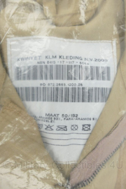 KLU Koninklijke Luchtmacht piloten overall Overall Vlieger Vlamwerend desert - fabrikant Kwintet KLM Kleding NV 2005 - maat 50/192 - nieuw in verpakking - origineel