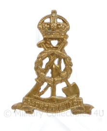 WO2  Kings Crown Pioneer Corps Britse cap badge Labor Omnia Vincit - 3,5 x 3 cm - origineel