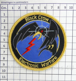 RNLAF Royal Netherlands Air Force Black Crow Electronic Warfare embleem met klittenband - diameter 9 cm - origineel