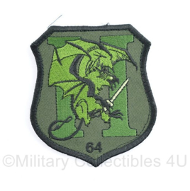 Defensie patch H64 green - 9 x 8 cm - met klittenband -  origineel