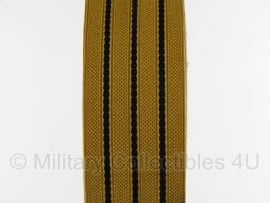 Marine mouwband  42mm breed - 2 meter lang - goud met 3 zwarte lijnen