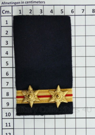 Nederlandse Brandweer donkerblauw wollig epauletten - hoge rang adjunct hoofdbrandmeester 1e klasse - paar - 5,5 x 10 cm - origineel