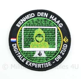 Eenheid Den Haag Digitale Expertise DR Zuid embleem  - met klittenband  - 9 cm. diameter
