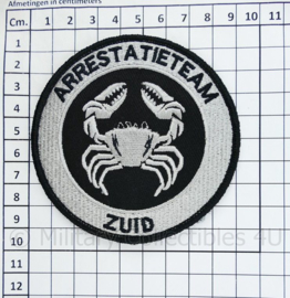 Nederlandse Politie Arrestatieteam Zuid embleem - met klittenband - diameter 9 cm