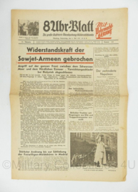 WO2 Duitse krant 8 Uhr Blatt 3 juli 1941 - 47 x 32 cm - origineel