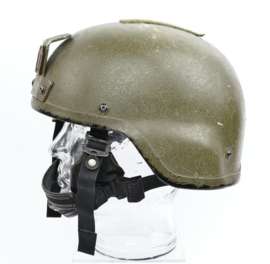 Korps Mariniers en Defensie kogelwerende Rabintex NIJ3 helm met camo en nachtkijker beugel - maat Medium - gedragen  - origineel