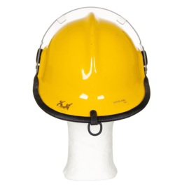 Brandweer helm laag model - geel - defecte liner - origineel