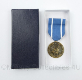 UNTSO Herinneringsmedaille UNTSO Midden Oosten In The Service of Peace medal in doosje - 8,5 x 3,5 cm - origineel