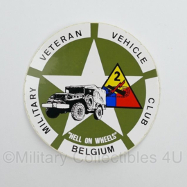 Military Veteran Vehicle Club Belgium sticker set - diameter 10 cm - origineel