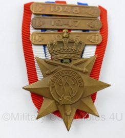 Ereteken voor orde en Vrede met gesp 1946 1947 en 1948 - 6,5 x 4,5 cm - origineel