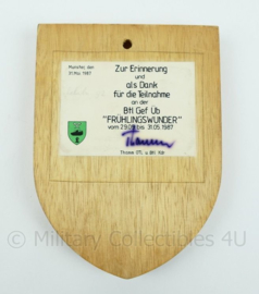 Bundeswehr Panzer Lehr Abteilung wandbord  - 1987 - afmeting 19,5 x 14 x 1 cm - origineel