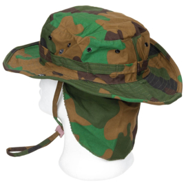KL Nederlandse leger jungle camo bush hat met gefixeerde rand - maat 55 tm. 60cm.  - nieuw - origineel