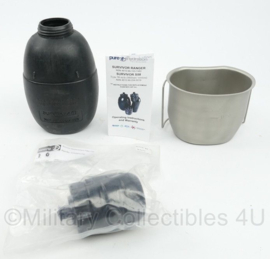 Pure Hydration Survivor Ranger 58 Canteen met BCB Stainless Steel cup en Filter cap - fles gebruikt, rest nieuw - origineel