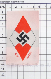 HJ hitlerjugend en BDM kleding embleem HJ cloth diamond groot BEVO - 9,5 x 5,7 cm.