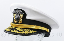 US Navy USN Admiral visor cap replica Summer cap WHITE - maat 57 tm. 60