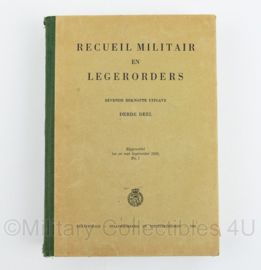 Recueil militair en legerorders derde deel - 7e beknopte uitgave - bijgewerkt tot en met legerorde 1950 - origineel